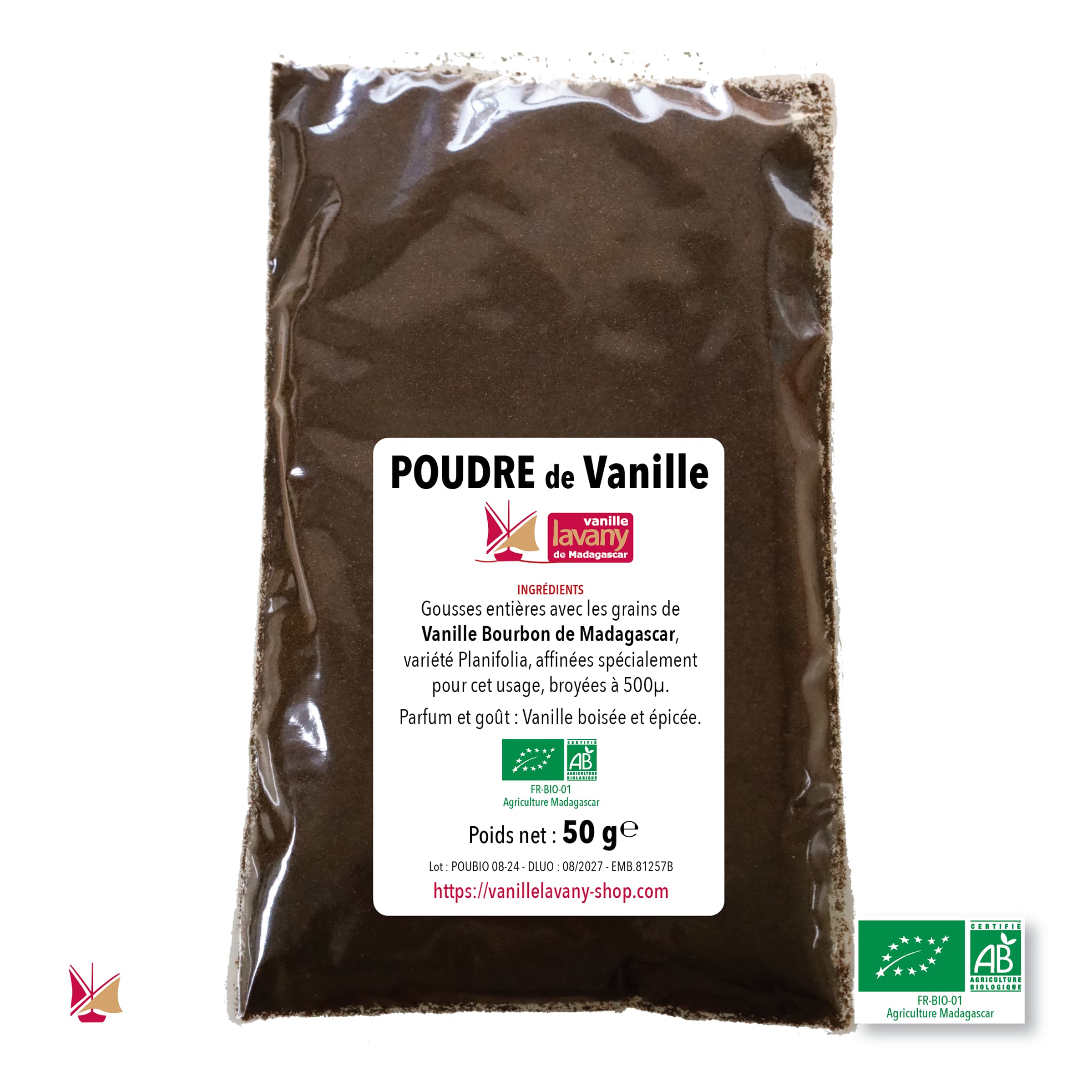 Poudre de Vanille LAVANY Bourbon Biologique de Madagascar
